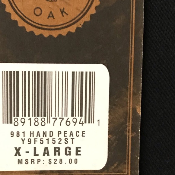 COPPER & OAK AMERICAN FLAG PEACE SIGN TEE NEW - Picture 6 of 8